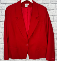 Vintage Talbots Womens Wool Blazer Size XL Red One Button USA Made - £27.20 GBP