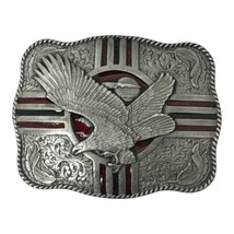 Vintage Eagle With Hopi Peace Sign Western Style Belt Buckle Siskiyou Pewter - $28.05