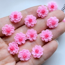 Mini Flower pink 60Pcs 12mm Cute  Flat Back Resin Cabochons Scrapbooking... - £15.63 GBP