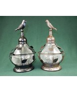 Solar Table Top Lamp, Bird Theme w/Rotating Light, Crackled Glass, Black... - €17,32 EUR