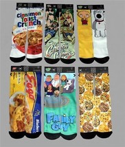 Odd Sox FAMILY GUY*EGGO*CHEECH &amp; CHONG*CEREAL*WORMS ETC Crew Socks Mns 6... - $14.99