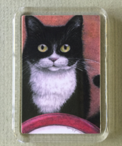 Cat Art Acrylic Small Magnet - Suppertime - £3.15 GBP