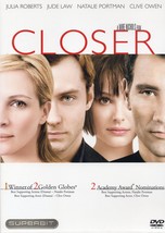 CLOSER (dvd) based on the theatrical stage play, Julia Roberts, Jude Law - $3.99