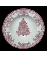 4 Staffordshire YULETIDE Christmas Tree Poinsettia Wide Rim Soup Pasta B... - $52.12 CAD