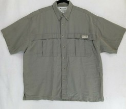 Columbia Sportswear Green Mens Short Sleeve Button-Up Vented Casual Shir... - $10.44