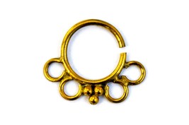 Brass Indian Septum Ring, Gold Fake Nose Piercing  - £6.24 GBP