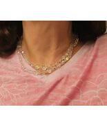 Vintage Clear Bead Double Strand Necklace 16 Inches - $7.42