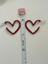 Delicate Red Open Heart Post Earrings - £6.16 GBP