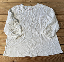 Laurie felt NWOT Women’s cotton retro floral cutout top size L white D1 - £13.06 GBP