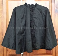 1920s Antique Victorian Mourning Black Cape Lined Amish No Button - £38.12 GBP