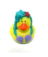 Mermaid Rubber Duck 2&quot; Aqua Hair Purple Shells Squirter Ducky Bath US Se... - $8.50