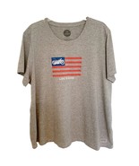 Life Is Good Grey Motorcycle Biker Patriotic Flag Crusher Tee 3XL - $32.73