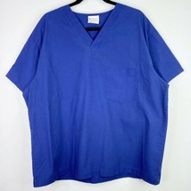 Allheart Scrub Basics Solid Blue Scrub Top Shirt Size Large L Unisex - $6.92