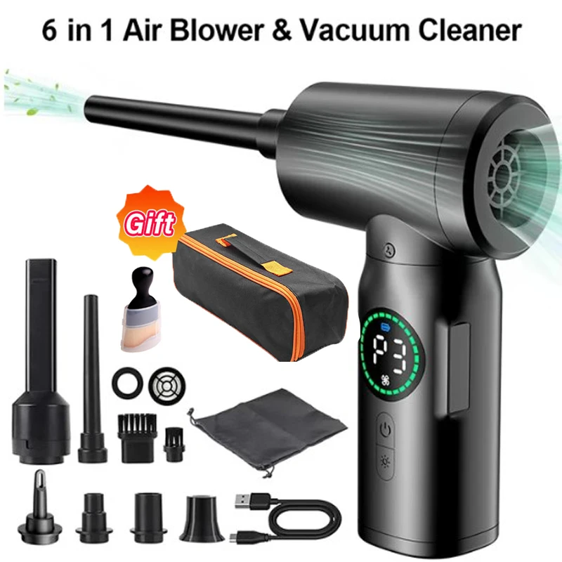 Car Vacuum Cleaner 6 in1 Wireless Vacuum Cleaner 500000rpm Duster Handheld - £51.69 GBP+