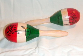 Small Wood Maracas From Mexico Folkloric Dance Performance Fiesta Music ... - $9.50