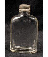 Antique 1/10 Pint Flask Bottle with Screw Cap Clear Glass - €7,86 EUR