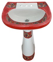 Mexican Talavera Pedestal Sink Handcrafted Ceramic -  Franja - - $899.00