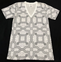 Son of John Men&#39;s Semi Sheer White &amp; Black Chipibo Print Graphic Tee Siz... - $15.98