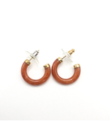 14K Red Jade 3/4 Hoop Earrings Home Shopping Network HSN - £113.35 GBP