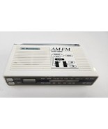 Vtg Hi-Bunsonic AM/FM Alarm Clock Radio Portable Travel AA Battery Not I... - €11,94 EUR