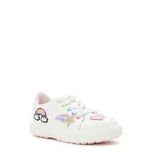 Wonder Nation Toddler Girl Patched Low Court Sneaker, White Size 9 - $19.79
