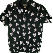 Obey Mens black and white print collared shirt size small - £27.23 GBP