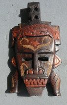 African Hand Carved Warrior Tribal Wood &quot;Face&quot;  Wall Mask Sculpture Art Kenya - £36.95 GBP
