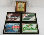Framed Beer Labels Heineken Dark Steinlager Grolsch Brussels Gold Advert... - £26.47 GBP