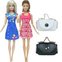 Mix Style Dress And Purse Handbag Clothes Accessories for Barbie Doll Baby Toys - £9.73 GBP