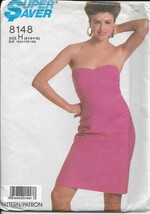 Simplicity Pattern 8148 Sizes 6/8/10 Misses&#39; Fitted Strapless Dress Uncut - £3.06 GBP