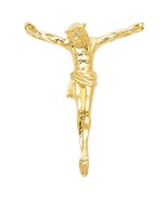 14K Yellow Gold Medium Size Jesus Body Crucifix Pendant - £160.41 GBP