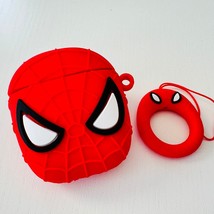 Apple AirPods 1 / 2 Case Spiderman Avengers Superhero Red Silicone Earphone Cove - £10.42 GBP