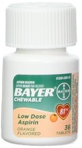 Bayer Chewable Low Dose Aspirin, 81 mg Tablets, Orange 36 ea (Pack of 3) - £17.56 GBP