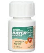 Bayer Chewable Low Dose Aspirin, 81 mg Tablets, Orange 36 ea (Pack of 3) - $22.99