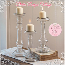 French Cottage Glass Candle Holders {Set/3} - £78.68 GBP+