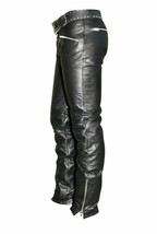 Men&#39;s Cuir Cowhide Leather Pants Bikers Motorcycle Jeans lederhosen Trou... - $129.99