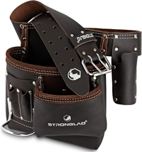 5-Pocket Leather Tool Belt, Carpenters Tool Belt, Construction Pouch - £49.12 GBP