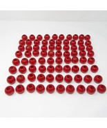 Red Macrame Beads Lot of 80 1 inch / 25mm Vintage Wood Wooden Painted Round - $14.99