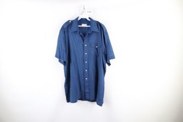 Vintage 70s Streetwear Mens 2XLT Distressed Polka Dot Safari Button Shirt USA - £46.42 GBP