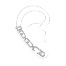 Luxury Brand Real 925 Sterling Silver Asymmetric Safety Pin Moving Zirco... - $53.84