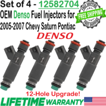 Genuine x4 Denso 12-Hole Upgrade Fuel Injectors for 2006, 2007 Chevy HHR 2.4L I4 - £95.49 GBP
