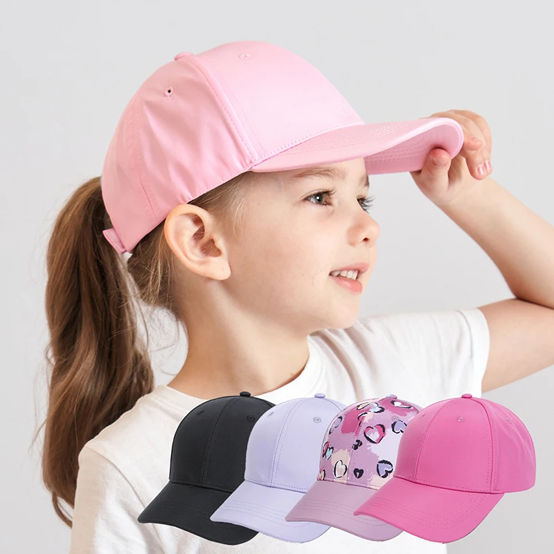2023 NEW Kids Baseball Cap Butterfly Printed Ponytail Hat Sun Visor Outdoor - £9.33 GBP+