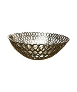 Extra Large Centerpiece Silver Metal Cutwork Large Bowl 19” Fruit Bread ... - $45.80