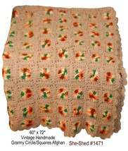 Vintage Handmade Granny Circle Crochet Blanket Afghan (well made) - £31.93 GBP
