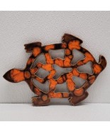 Vintage 1978 K. Davis Ceramic Turtle Decor Brown Orange - £15.13 GBP