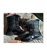 Weatherproof Boots Janice women&#39;s Size 6M BLACK Lace Up Faux Fur EUC - $24.00