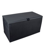 Deck Box Outdoor Storage Bin 120 Gal Plastic Chest w Lockable Lid Tool Toy Patio - £102.98 GBP