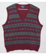 VTG Polo Ralph Lauren Fair Isle Wool V-Neck Mens Sz L Sweater Vest Great... - £63.76 GBP
