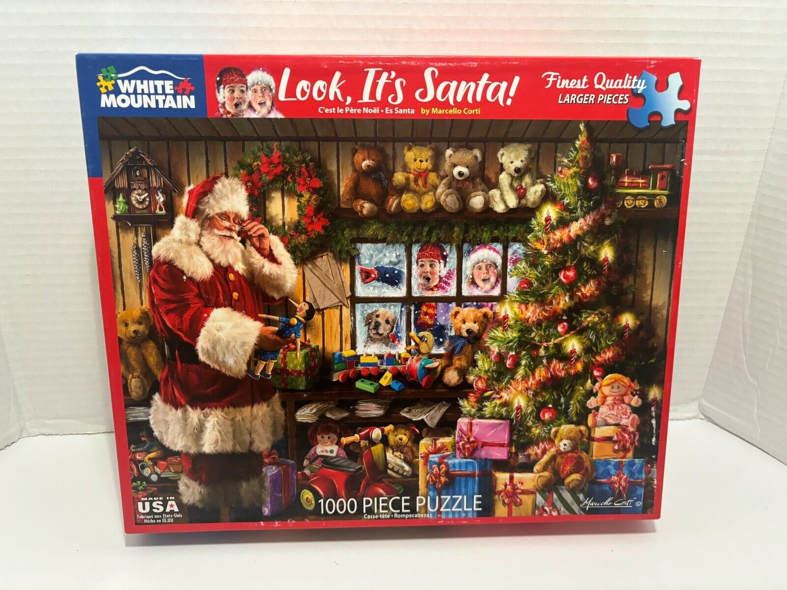 White Mountain Christmas "Look, It's Santa" 1000 Piece Jigsaw Puzzle & Poster - $9.65
