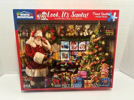 White Mountain Christmas &quot;Look, It&#39;s Santa&quot; 1000 Piece Jigsaw Puzzle &amp; P... - $9.65